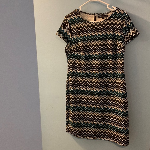 Fifth & Park chevron print dress - Picture 1 of 6